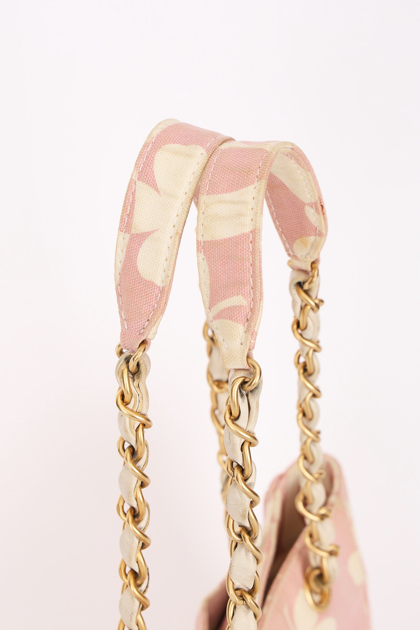 Chanel Mini Shopper Tote Four Leaf Clover Pink Canvas 2005 BGHW