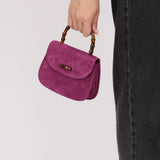 Gucci Mini Bamboo Top Handle Purple Suede 1947