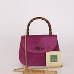 Gucci Mini Bamboo Top Handle Purple Suede 1947