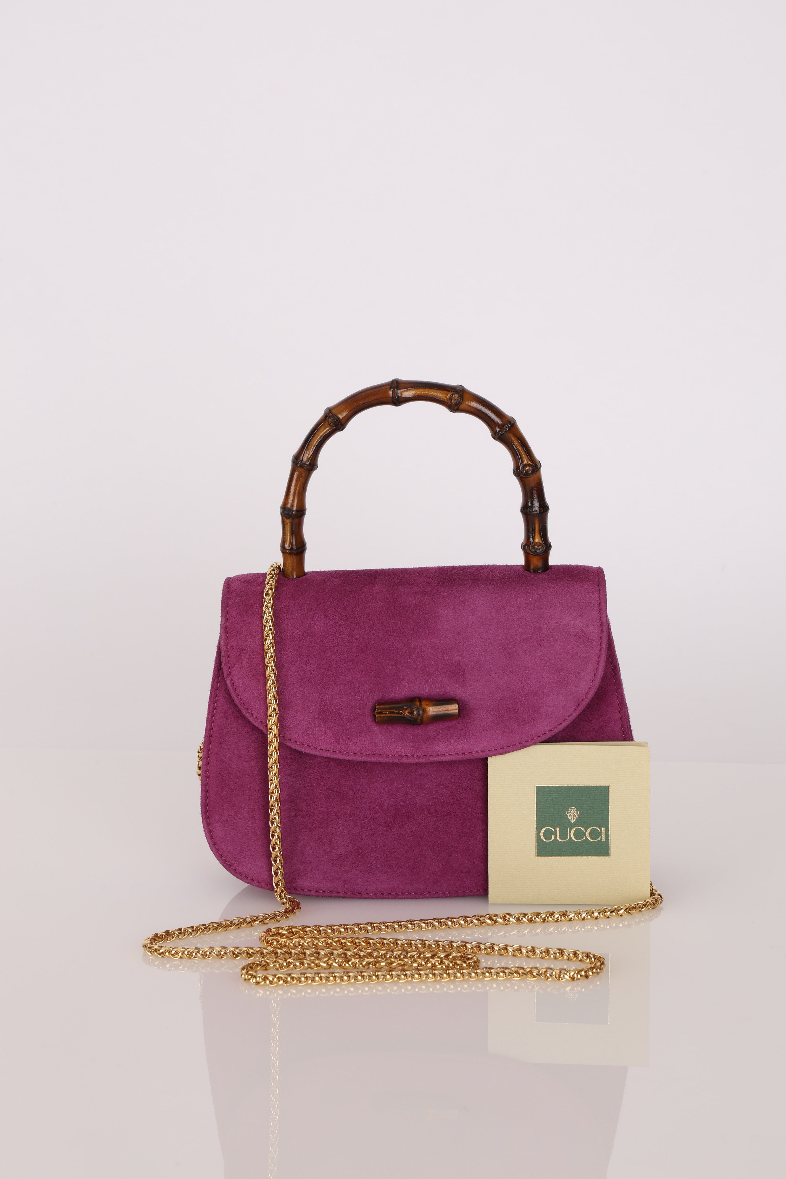 Gucci Mini Bamboo Top Handle Purple Suede 1947