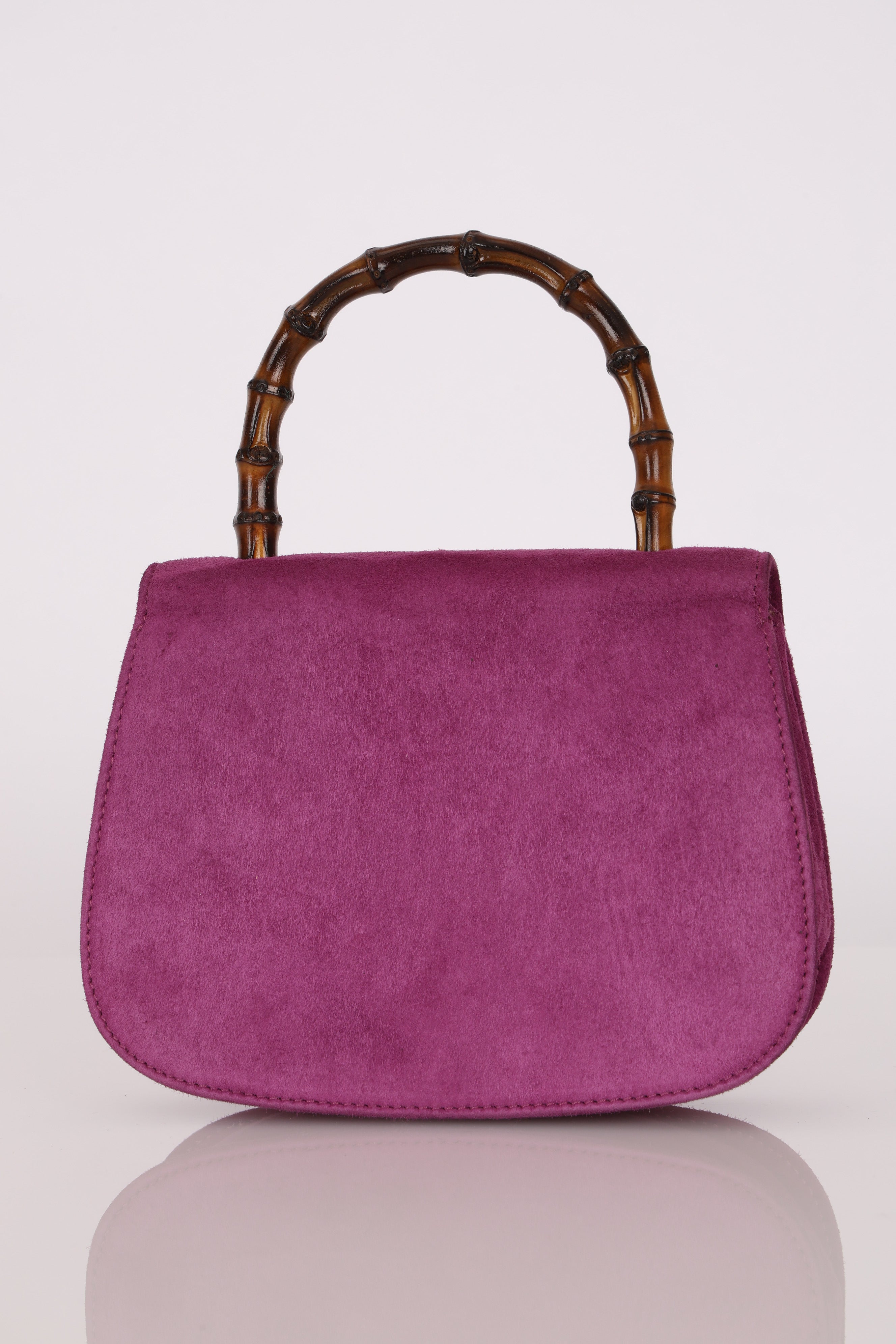 Gucci Mini Bamboo Top Handle Purple Suede 1947