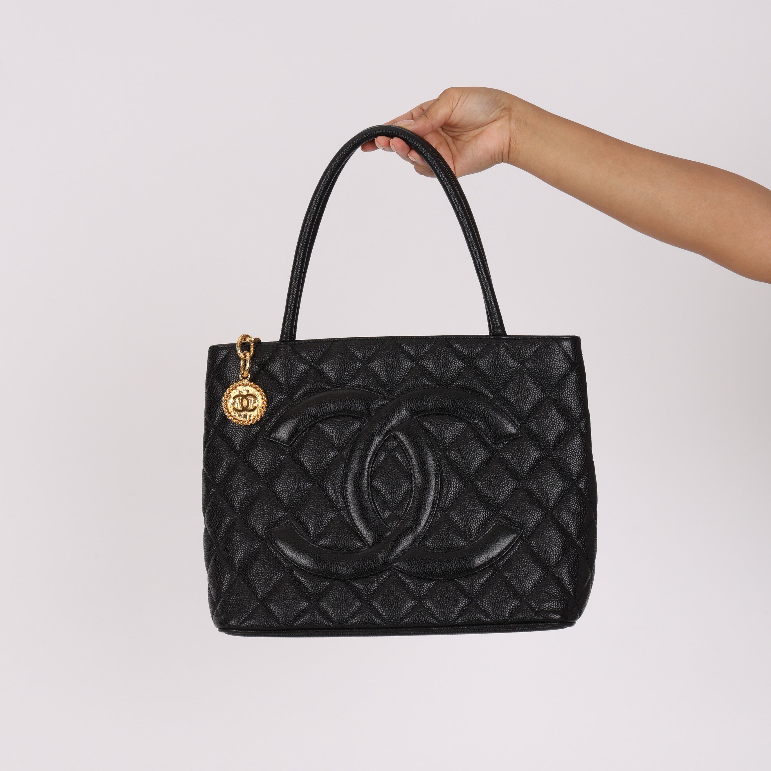 Chanel Timeless Medallion Tote Black Caviar GHW