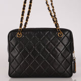 Chanel Turnlock Front Pocket Camera Bag Black Lambskin 24K GP