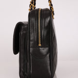 Chanel Turnlock Front Pocket Camera Bag Black Lambskin 24K GP