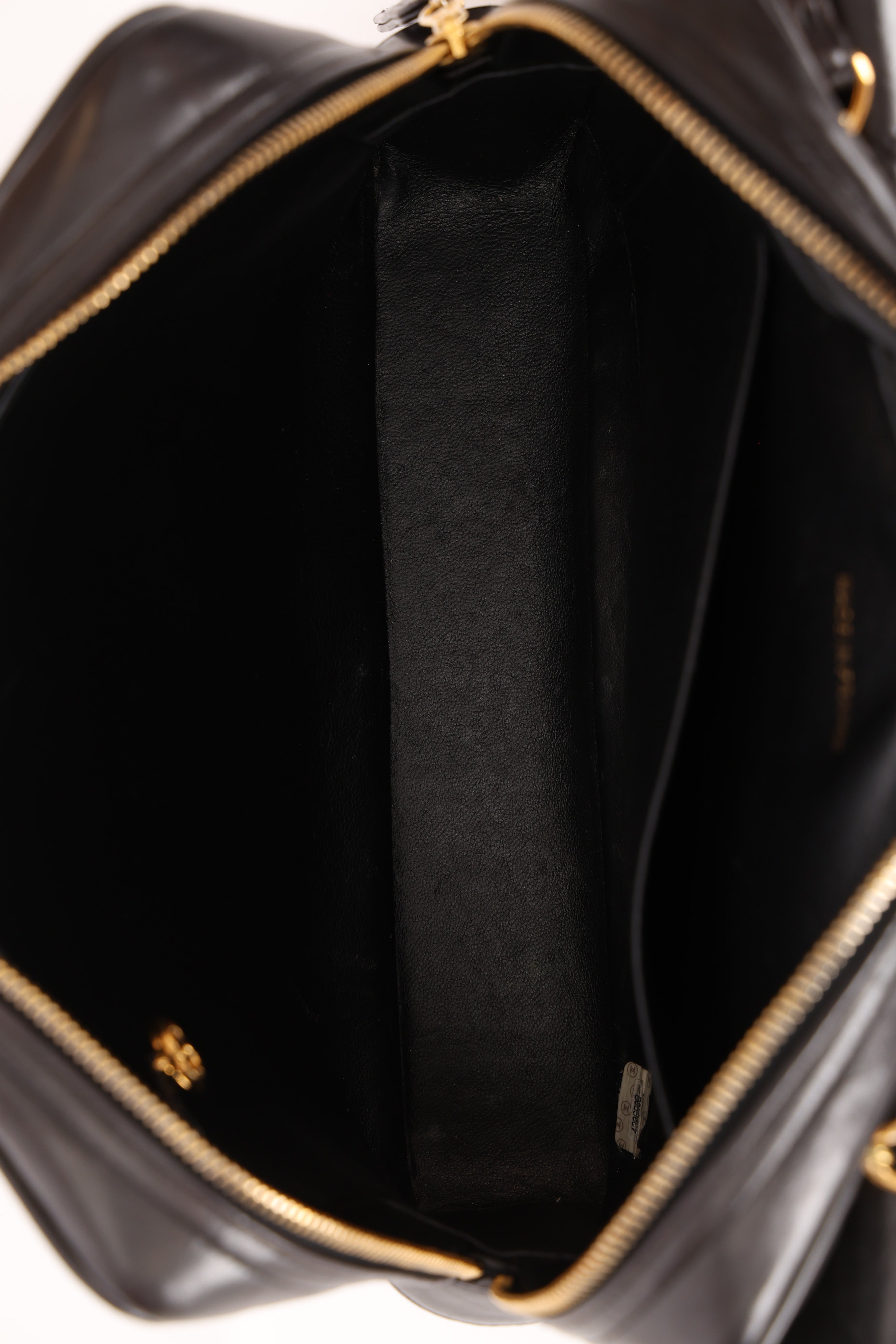 Chanel Turnlock Front Pocket Camera Bag Black Lambskin 24K GP