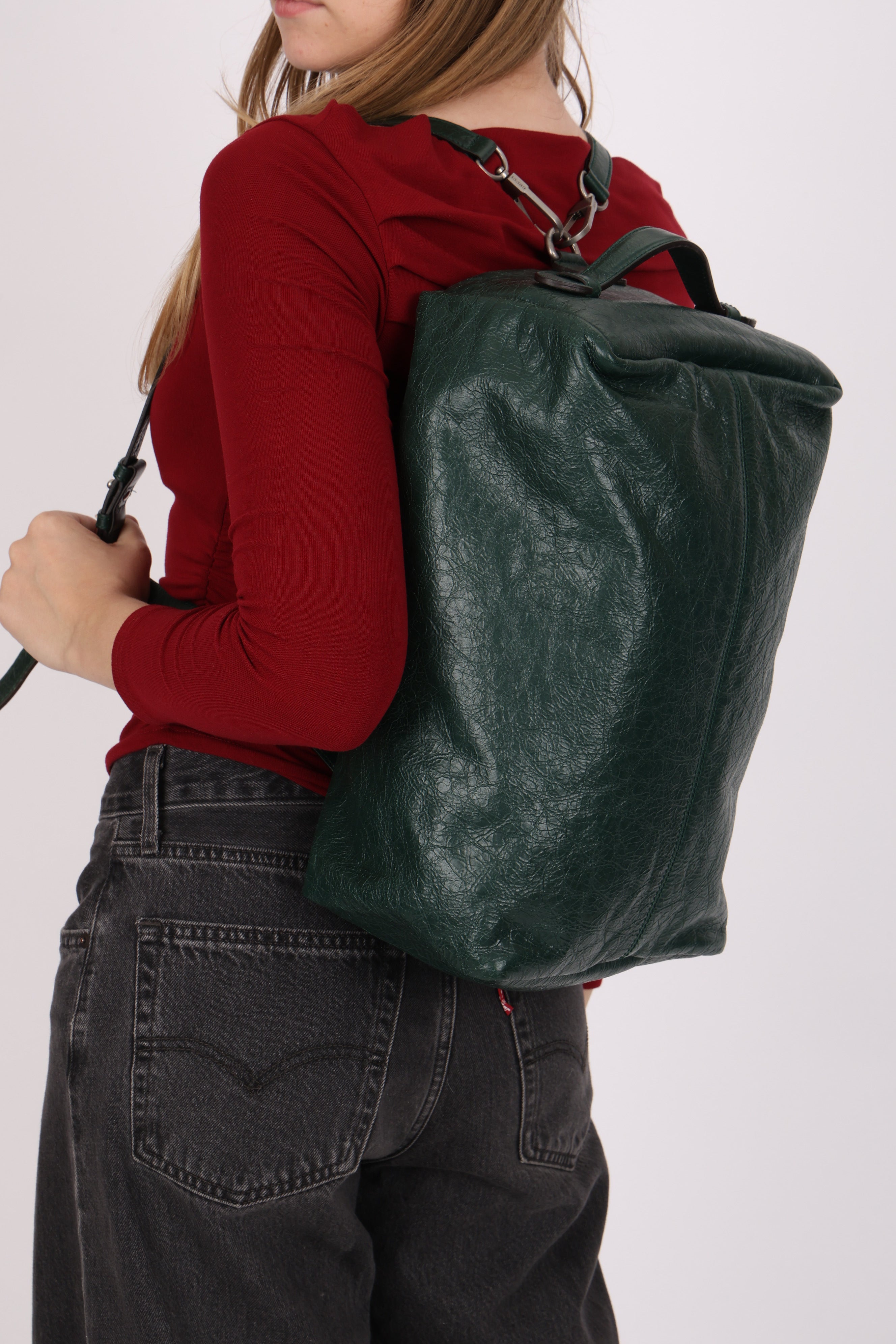 Gucci Medium Morpheus Convertible Backpack Green Glazed Leather