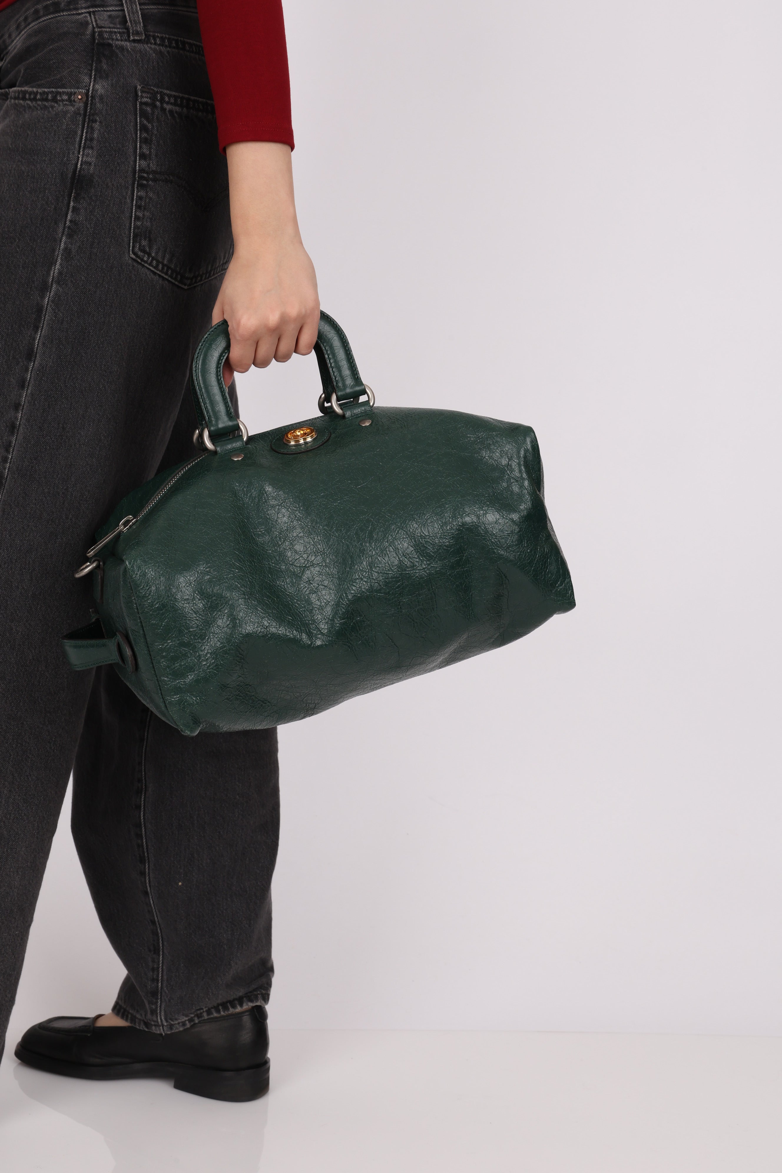 Gucci Medium Morpheus Convertible Backpack Green Glazed Leather