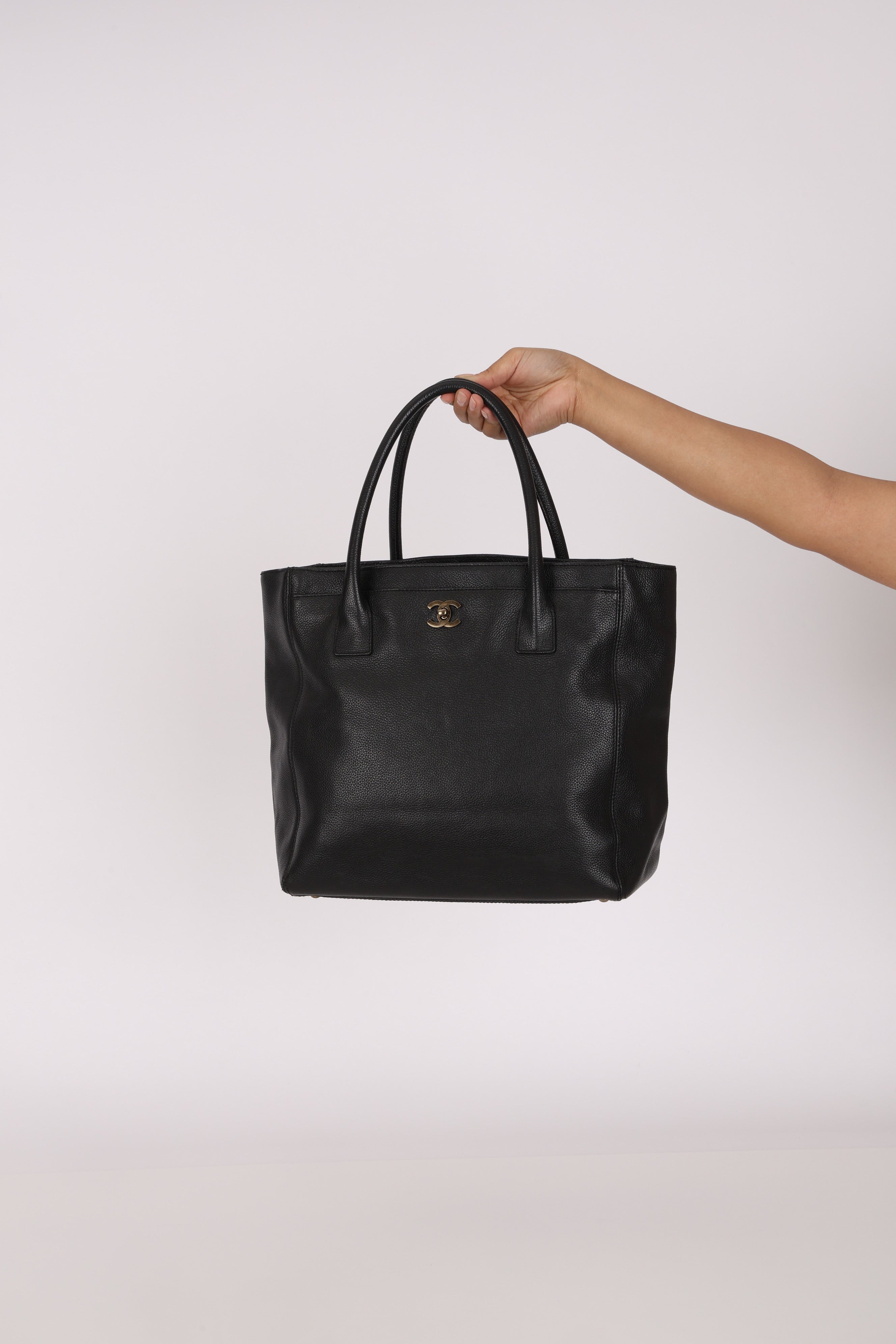 Chanel Tall Cerf Executive Tote Black Caviar AGHW