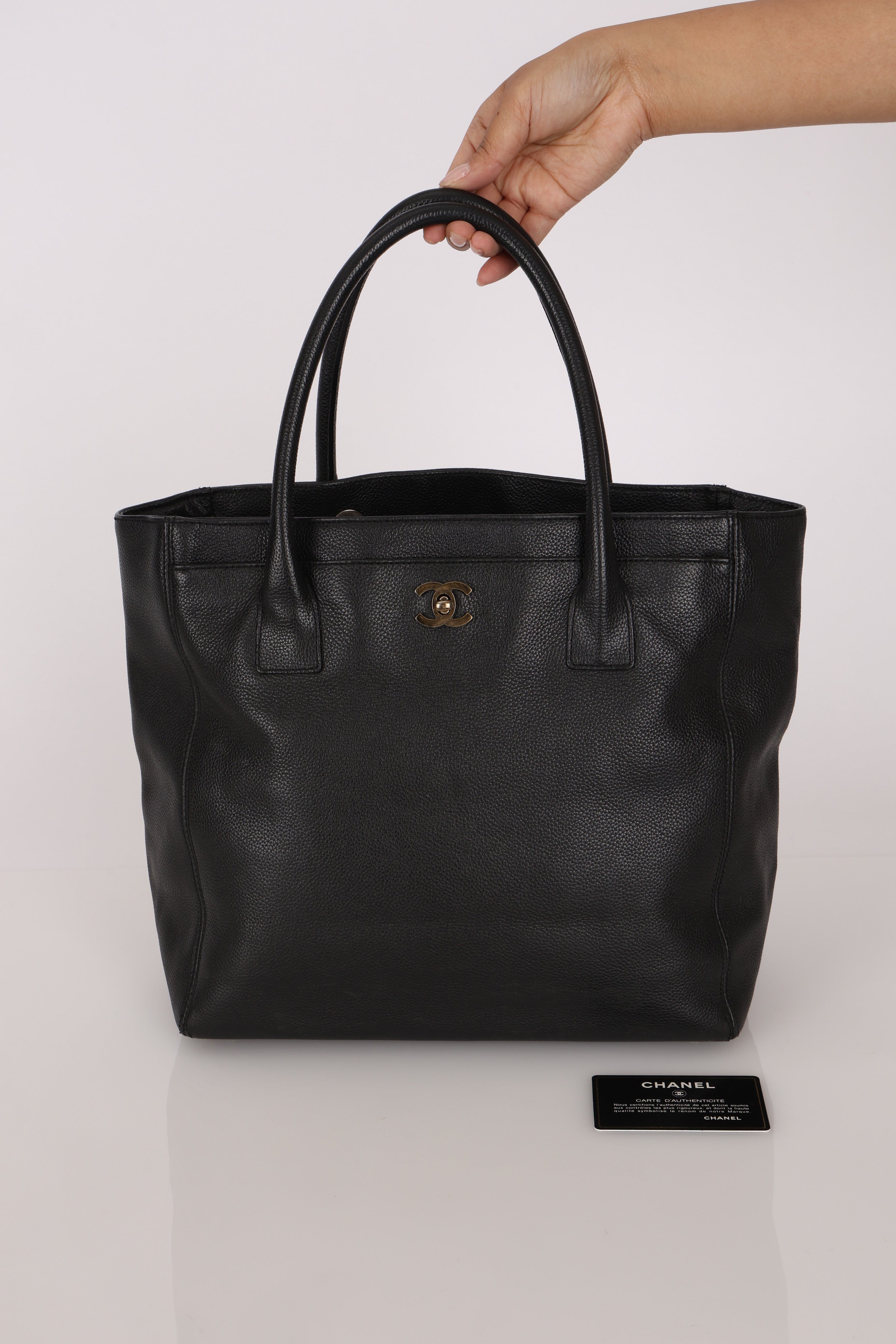 Chanel Tall Cerf Executive Tote Black Caviar AGHW