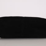 Fendi Double Flap Baguette Bag Black Suede GHW
