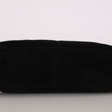 Fendi Double Flap Baguette Bag Black Suede GHW