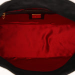 Fendi Double Flap Baguette Bag Black Suede GHW