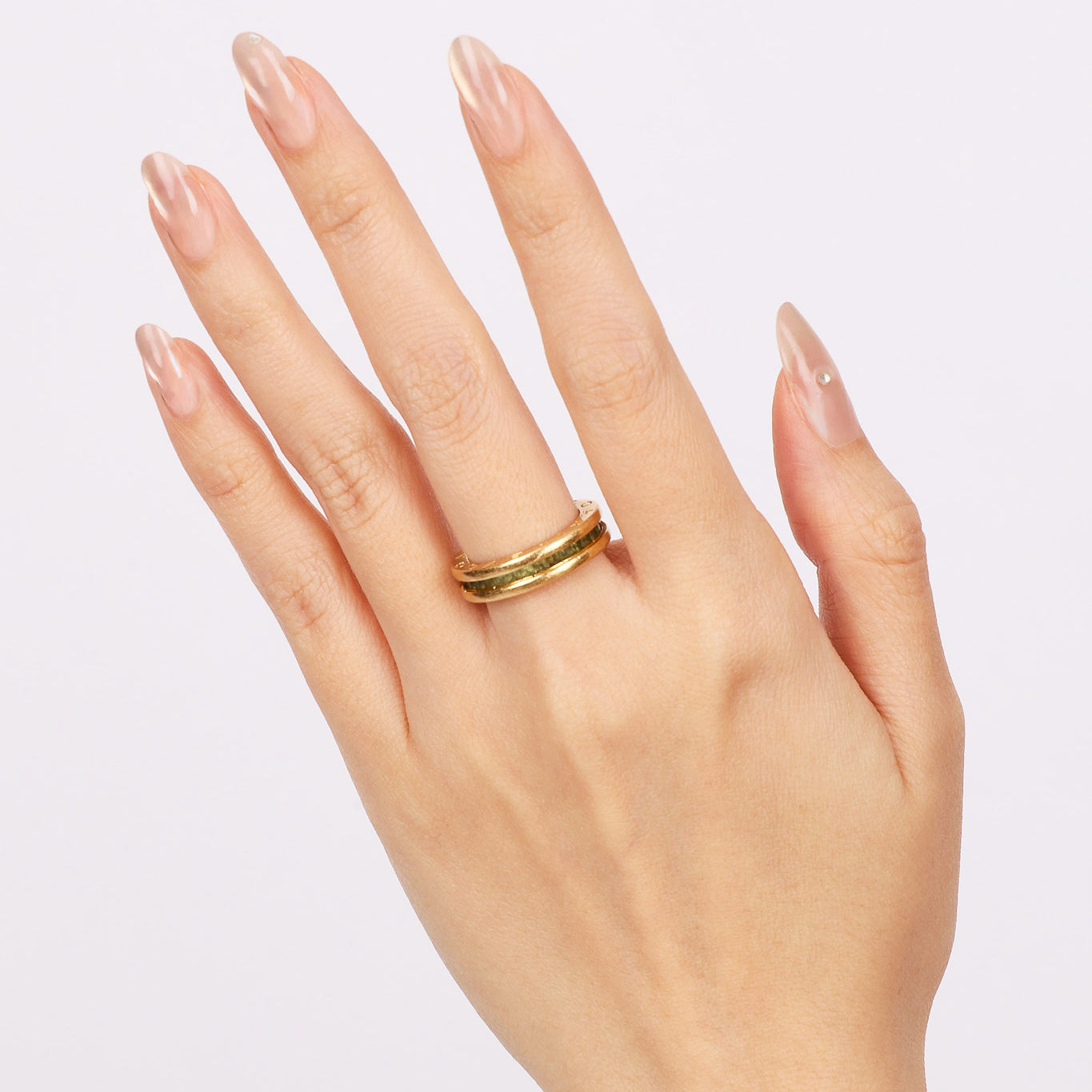 Bvlgari 18K Yellow Gold and Peridot B.zero1 Ring, Size US 5.25