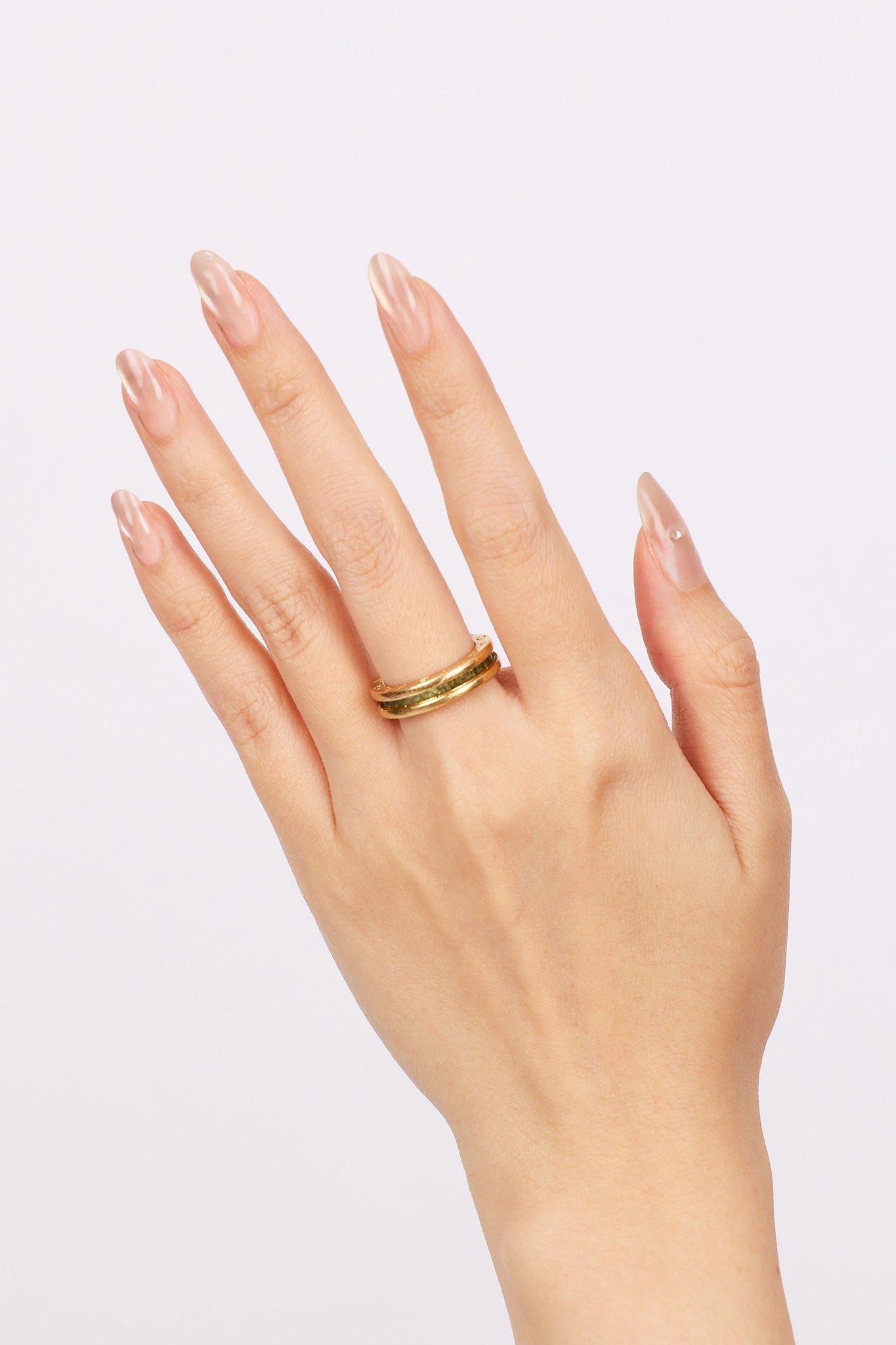 Bvlgari 18K Yellow Gold and Peridot B.zero1 Ring, Size US 5.25