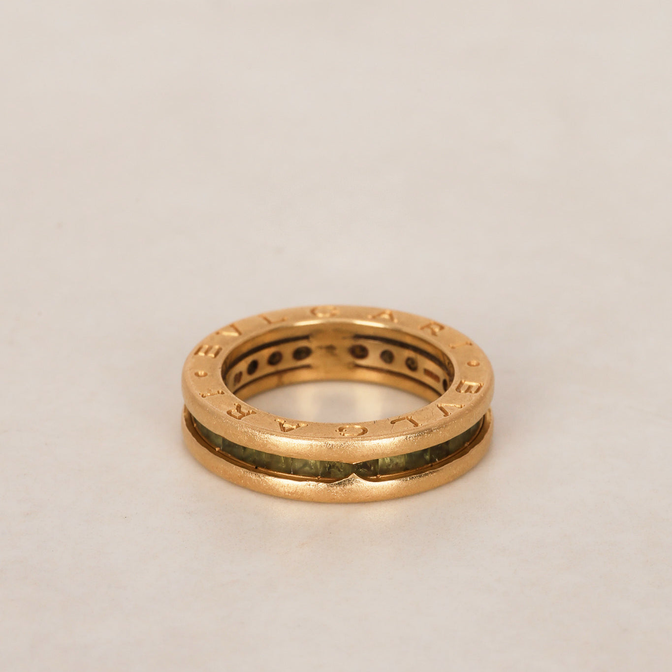 Bvlgari 18K Yellow Gold and Peridot B.zero1 Ring, Size US 5.25