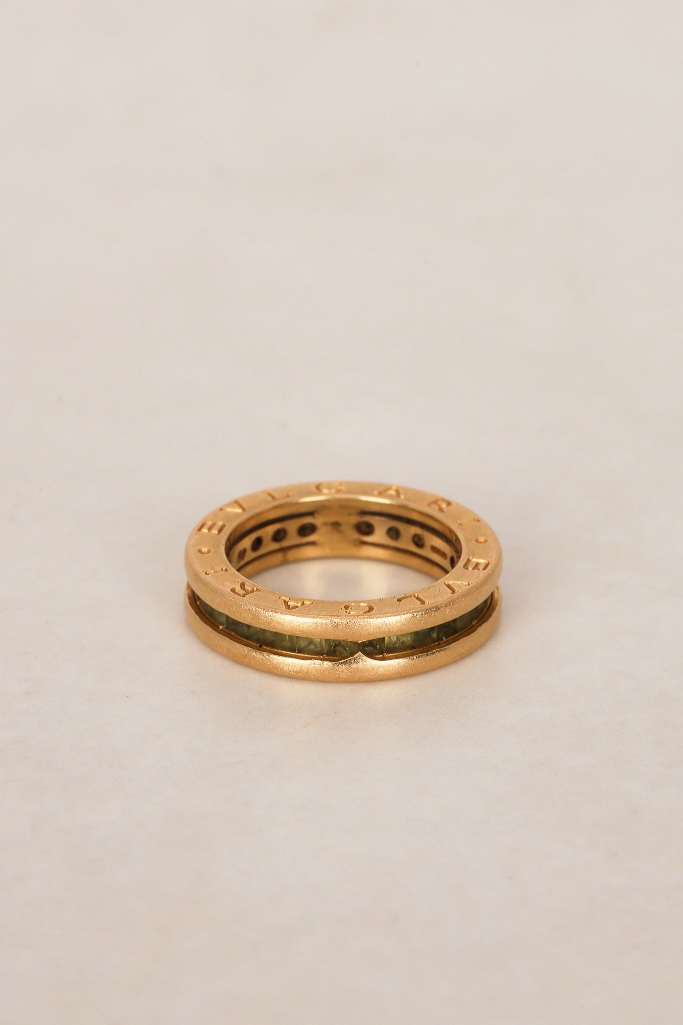 Bvlgari 18K Yellow Gold and Peridot B.zero1 Ring, Size US 5.25