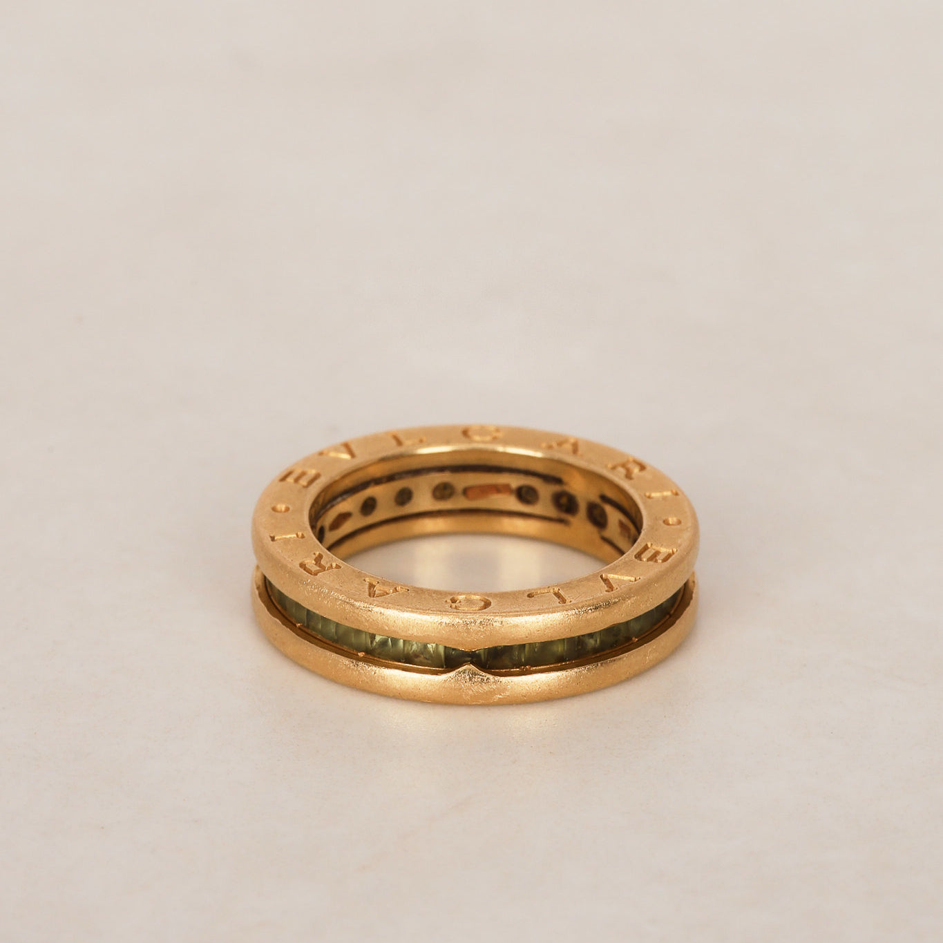 Bvlgari 18K Yellow Gold and Peridot B.zero1 Ring, Size US 5.25