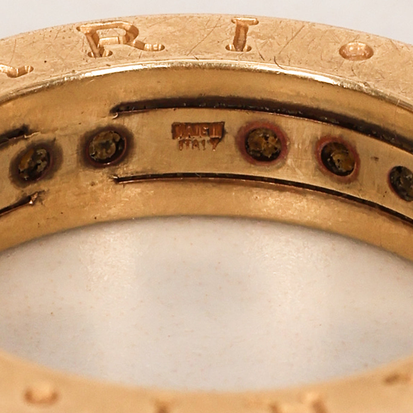 Bvlgari 18K Yellow Gold and Peridot B.zero1 Ring, Size US 5.25
