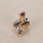 18K Sapphire & Diamond Gold Ring