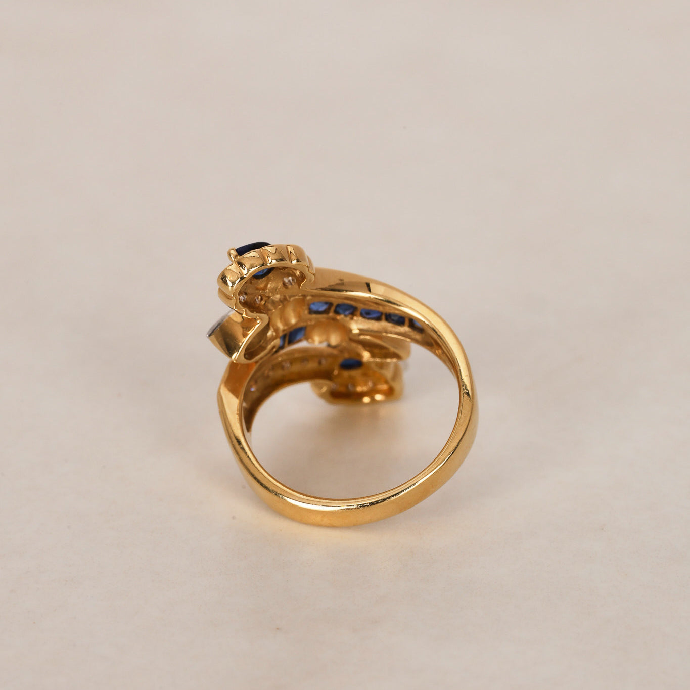 18K Sapphire & Diamond Gold Ring