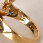 18K Sapphire & Diamond Gold Ring