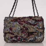 Chanel Medium Single Flap Sequin and Black Lambskin SHW