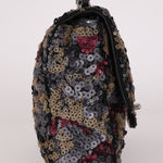 Chanel Medium Single Flap Sequin and Black Lambskin SHW