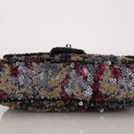 Chanel Medium Single Flap Sequin and Black Lambskin SHW
