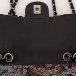 Chanel Medium Single Flap Sequin and Black Lambskin SHW