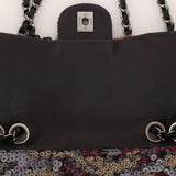 Chanel Medium Single Flap Sequin and Black Lambskin SHW