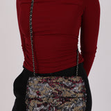 Chanel Medium Single Flap Sequin and Black Lambskin SHW