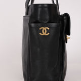 Chanel Turnlock Front Pocket Tote Black Caviar AGHW