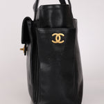 Chanel Turnlock Front Pocket Tote Black Caviar AGHW