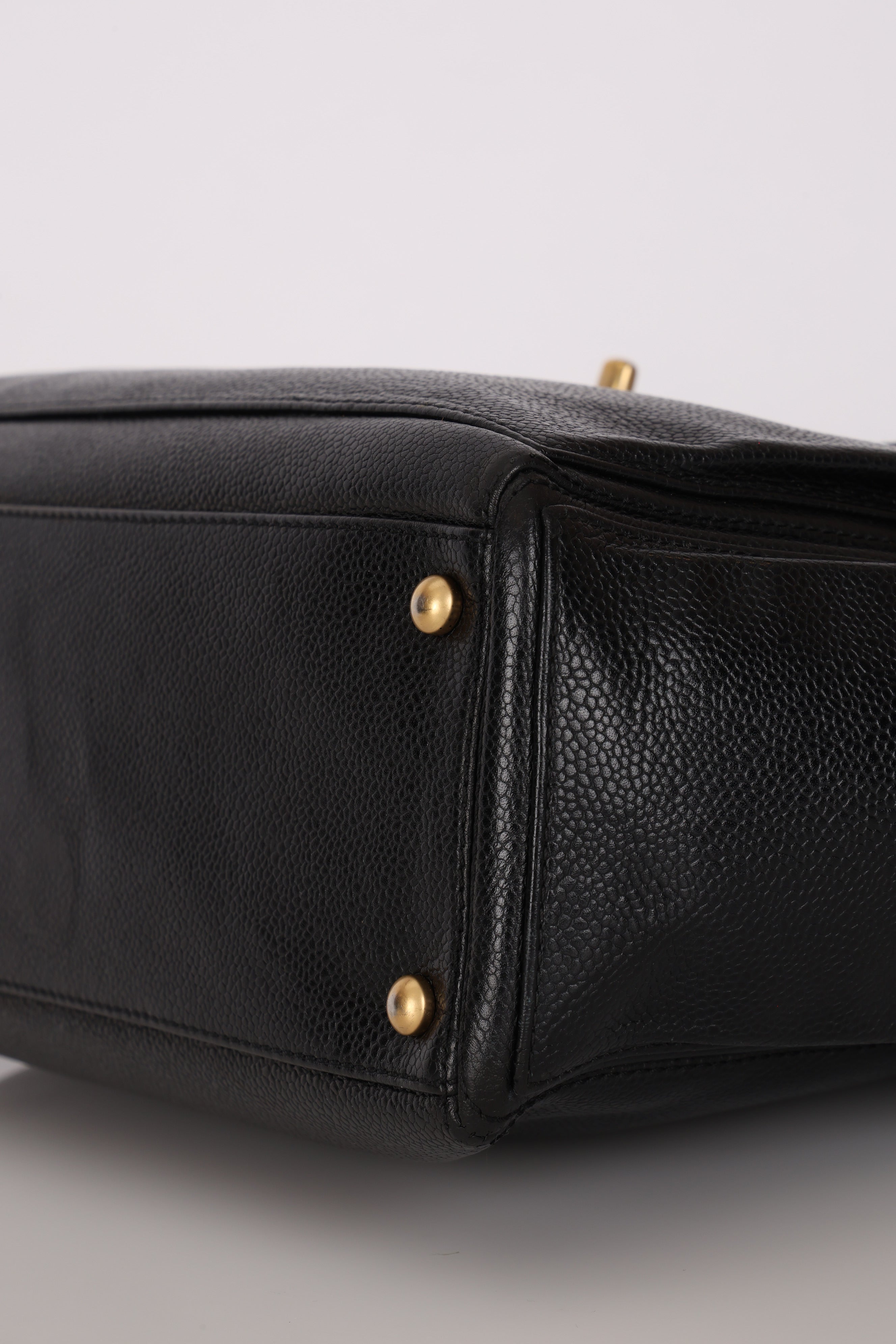 Chanel Turnlock Front Pocket Tote Black Caviar AGHW