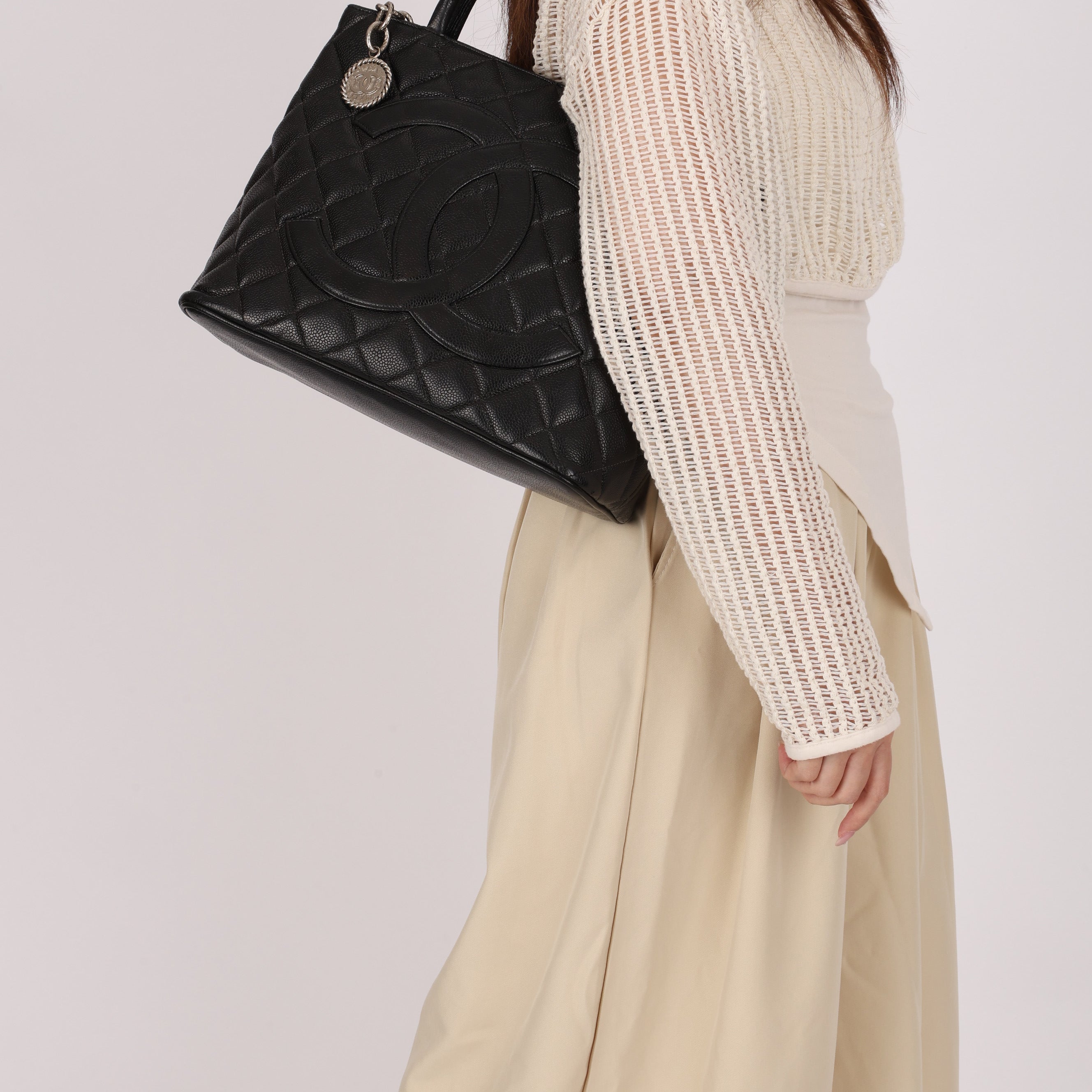 Chanel Timeless Medallion Tote Black Caviar SHW