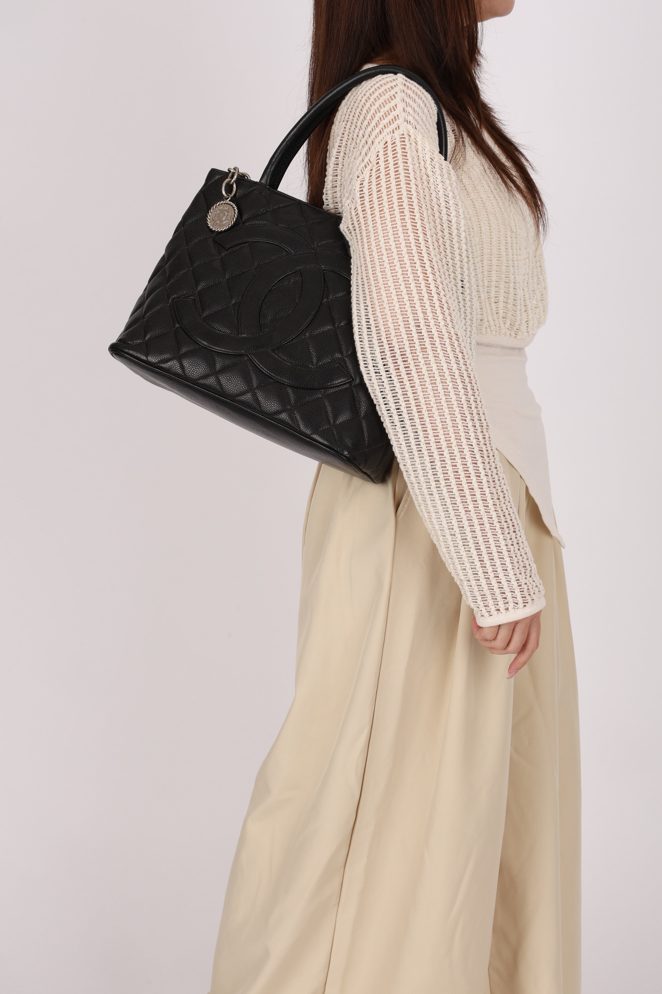 Chanel Timeless Medallion Tote Black Caviar SHW