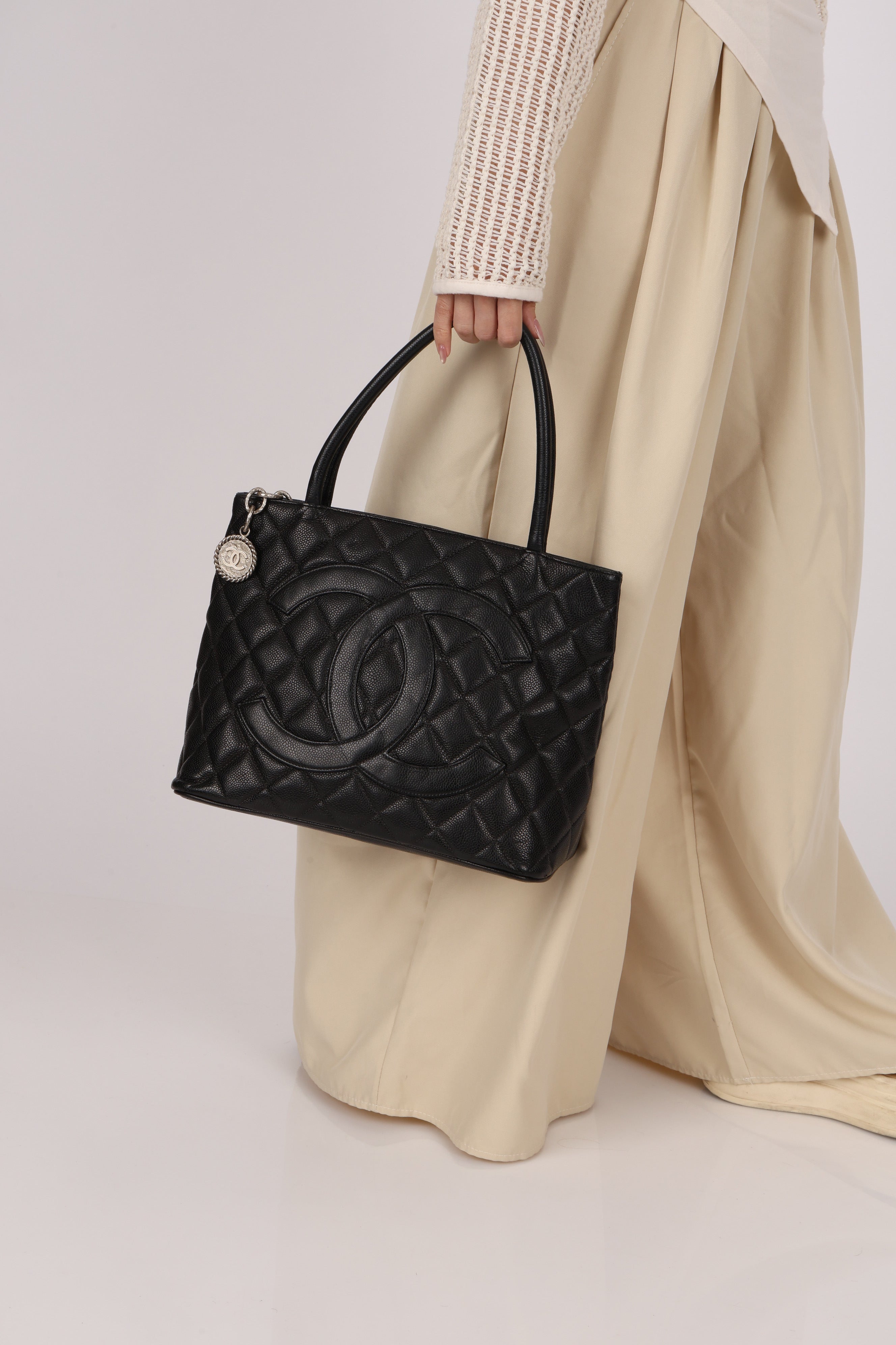 Chanel Timeless Medallion Tote Black Caviar SHW