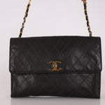 Chanel Single Flap Black Lambskin 24K GP