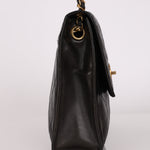 Chanel Single Flap Black Lambskin 24K GP