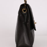 Chanel Single Flap Black Lambskin 24K GP