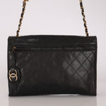 Chanel Single Flap Black Lambskin 24K GP