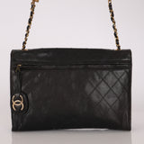 Chanel Single Flap Black Lambskin 24K GP
