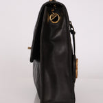 Chanel Single Flap Black Lambskin 24K GP