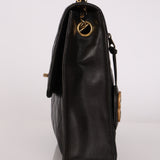 Chanel Single Flap Black Lambskin 24K GP