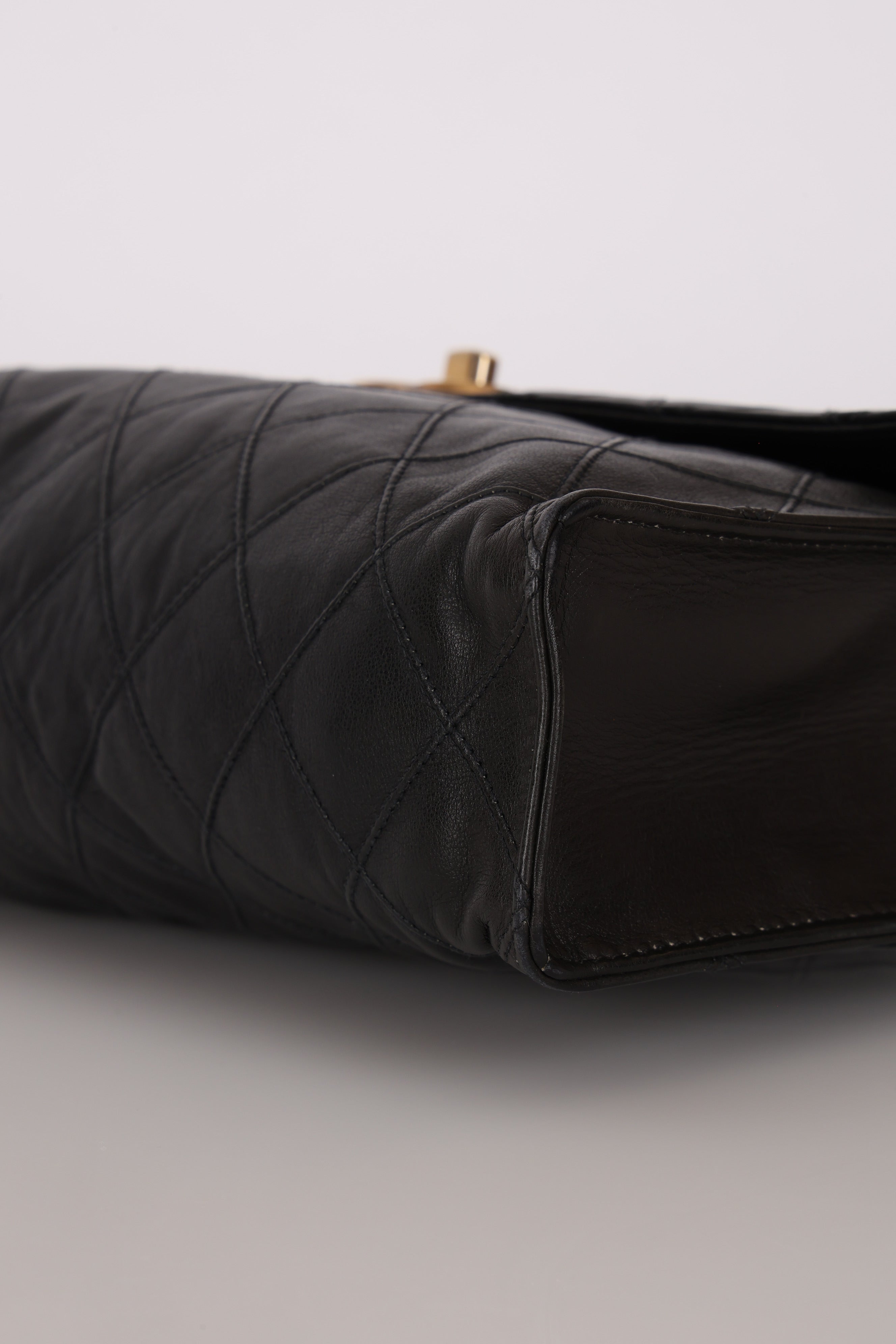 Chanel Single Flap Black Lambskin 24K GP