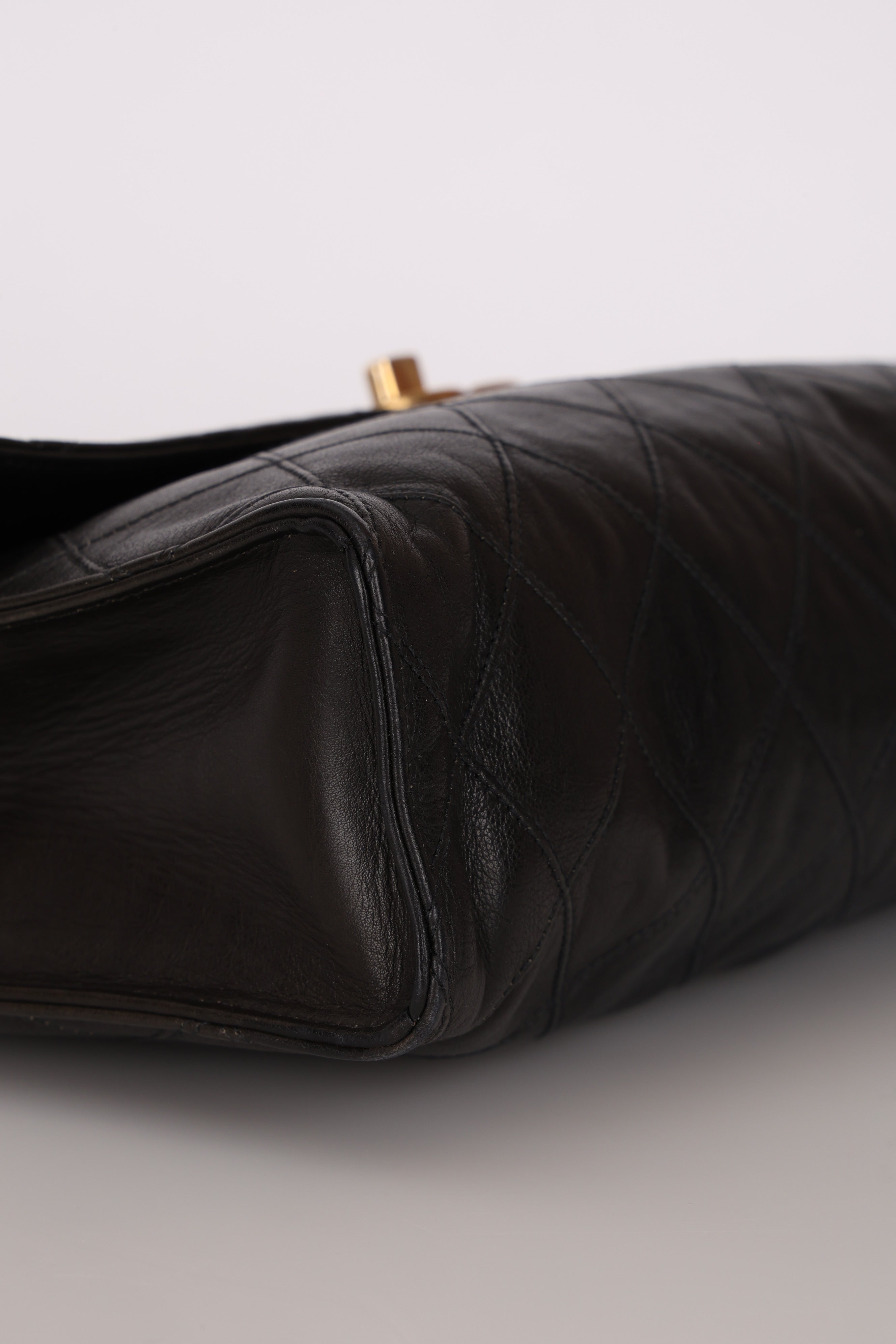 Chanel Single Flap Black Lambskin 24K GP