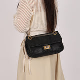 Chanel 2.55 Perforated Drill Single Flap Black Calfskin 2008 MMHW
