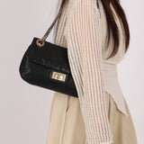 Chanel 2.55 Perforated Drill Single Flap Black Calfskin 2008 MMHW