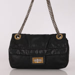Chanel 2.55 Perforated Drill Single Flap Black Calfskin MMHW