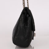 Chanel 2.55 Perforated Drill Single Flap Black Calfskin MMHW
